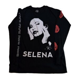 Official Selena Merch Size S Bidi Bidi Bom Bom Roses Black Long Sleeve T-Shirt